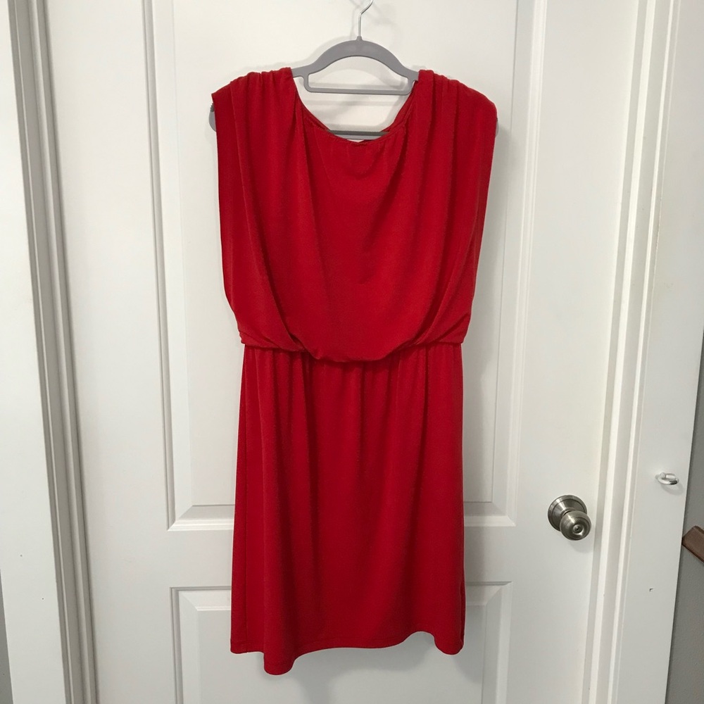 Enfocus Studio Vibrant Red Sleeveless Midi Dress Size 8